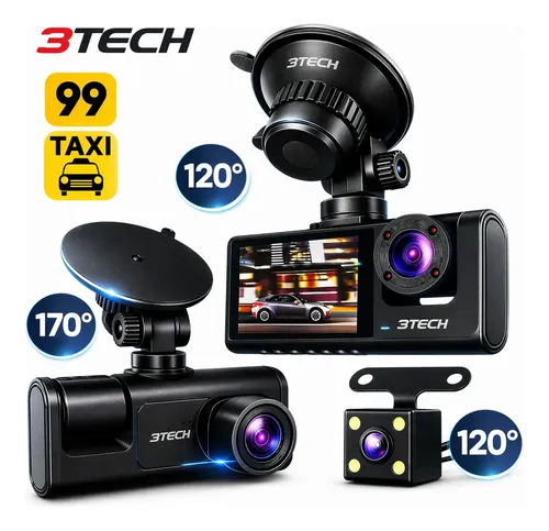 3 Câmera Automotiva Veicular Carro Hd Noturna 1080p Grava Preciso E Facil Instalacao 3tech