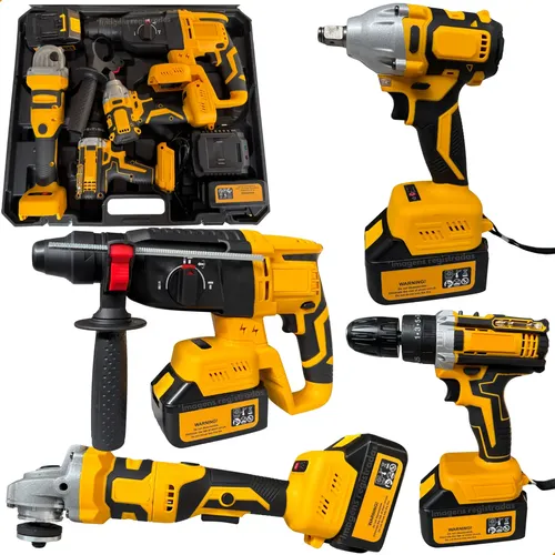 Kit Ferramentas A Bateria 4 Em 1 21v Brushless Com Maleta